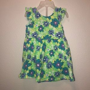 Lime green purple turquoise yellow floral dress size 12 month w/matching bottoms